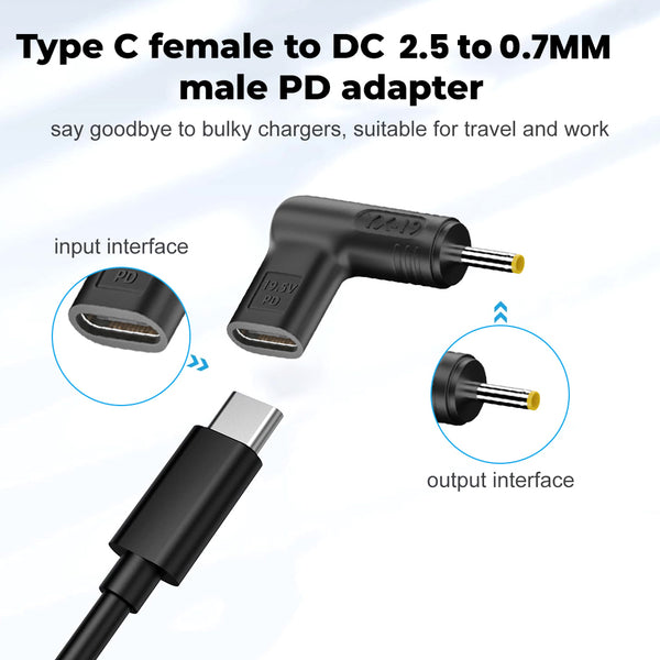 TECPHILE - 100W Type C Female to Asus Laptop Adapter - 18