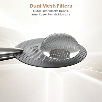 Dual mesh filters in TANCHJIM Fission IEMs block debris and resist moisture, enhancing durability and sound clarity.