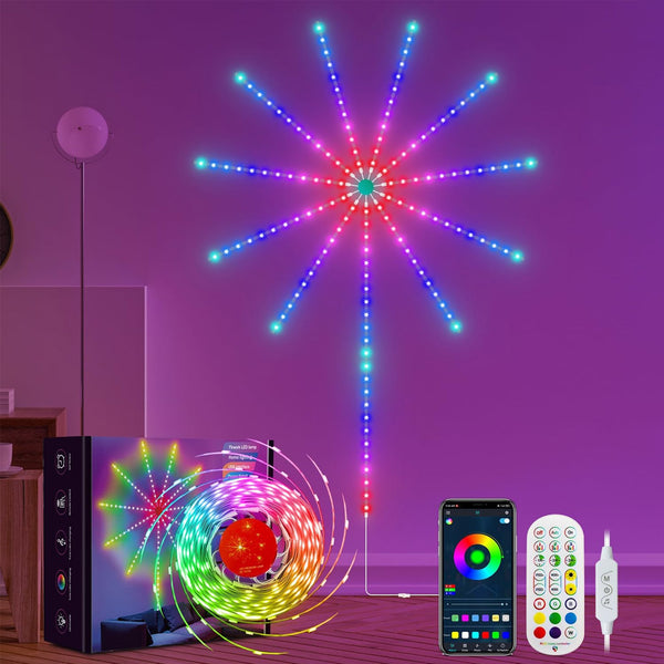 TECPHILE Firework LED Strip Light, App & Remote Control, Music Sync - 1