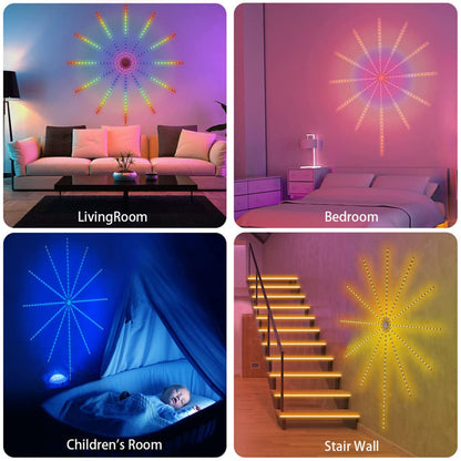 TECPHILE Firework LED Strip Light, App & Remote Control, Music Sync