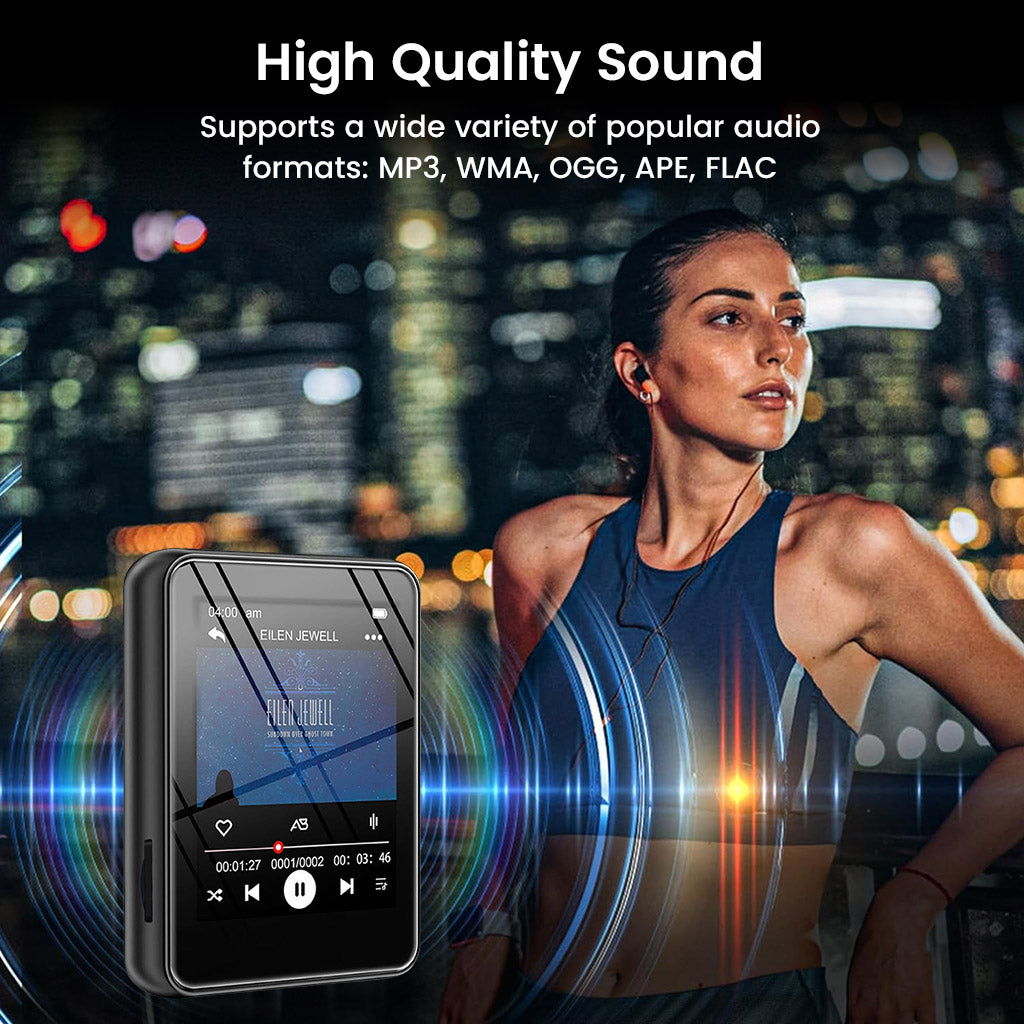 144GB MP3 Player With Bluetooth 5.2 - Portable Music Player With HD Speaker & FM Radio