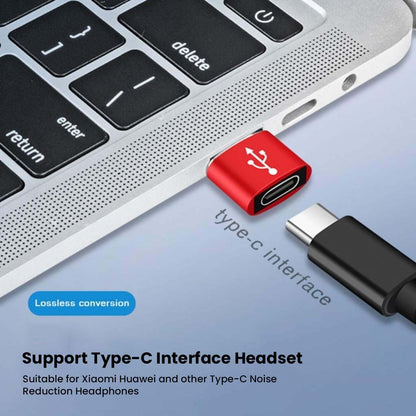 AUDIOCULAR OTG Adapter connected to a laptop, supporting Type-C interface headset for seamless audio conversion.