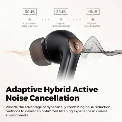 SoundPEATS Air4 Pro earbuds black noice cancellation