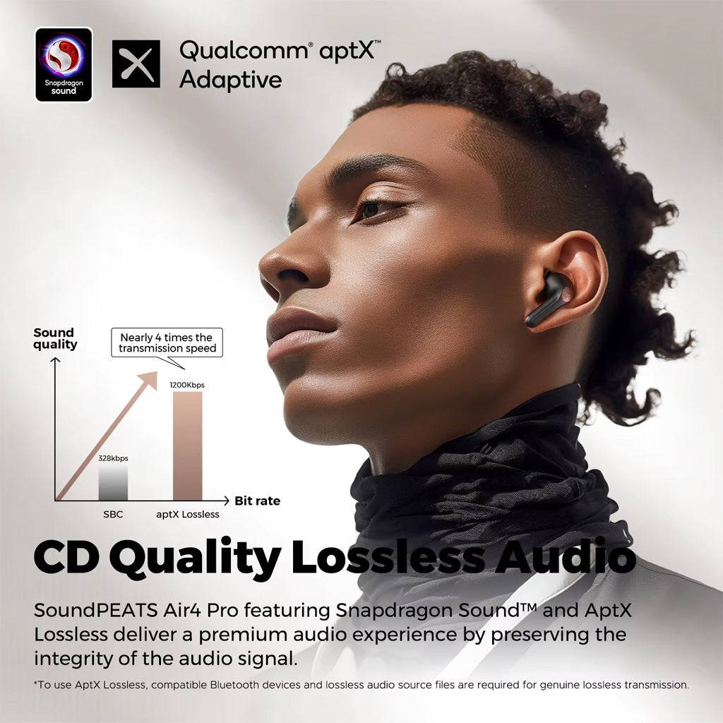 SoundPEATS Air4 Pro earbuds black cd quality