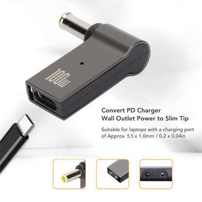 TECPHILE - 100W Type-C Portable Adapter Connector for Laptop