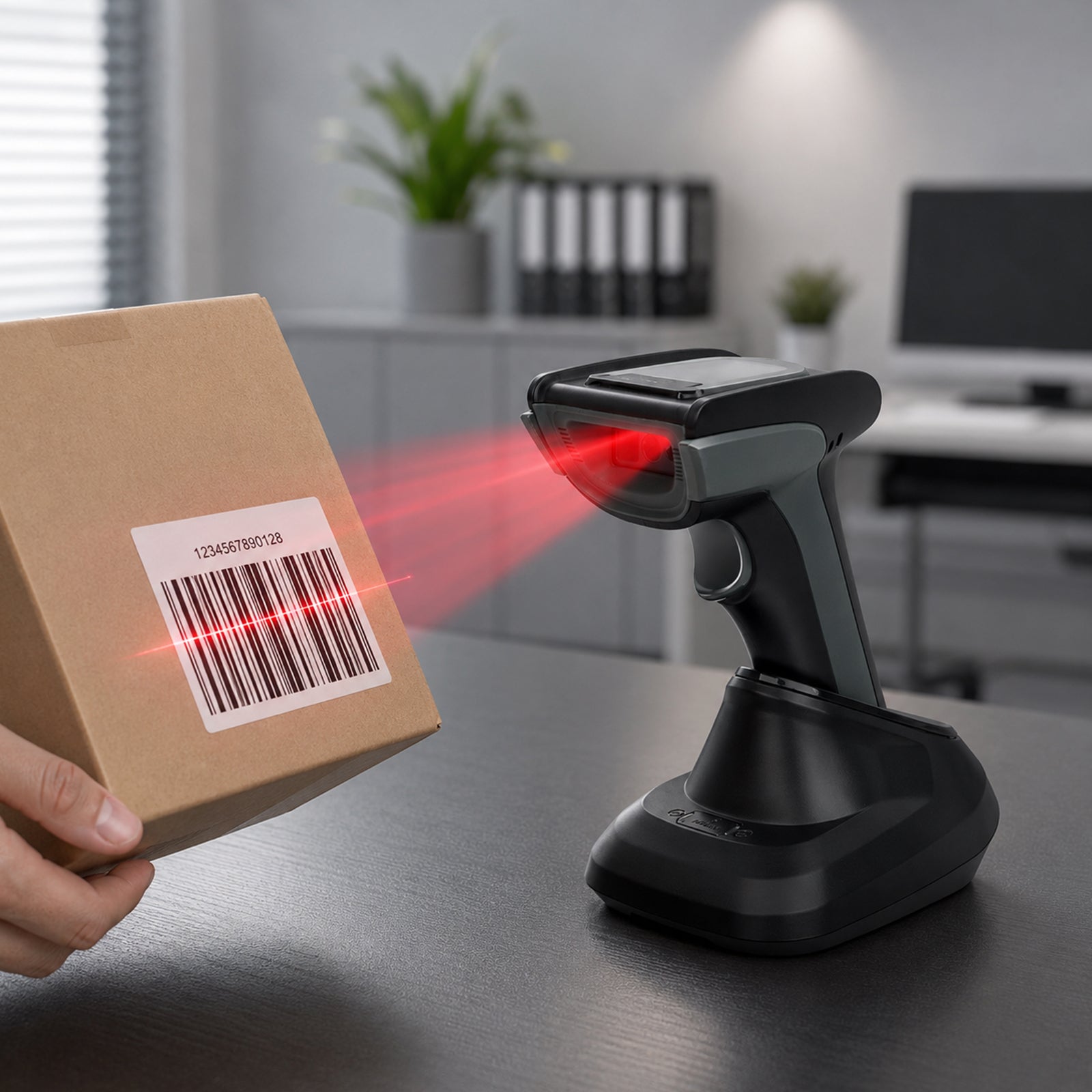 Luckydoor DS220DT Cordless 2D Barcode Scanner with Digital Display