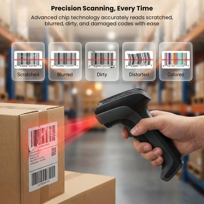 Luckydoor DS220DT Cordless 2D Barcode Scanner with Digital Display