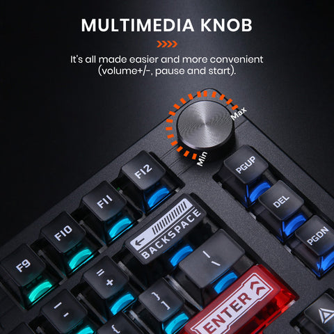 DAREU EK75RT Mechanical Wired Gaming Keyboard with volume knob