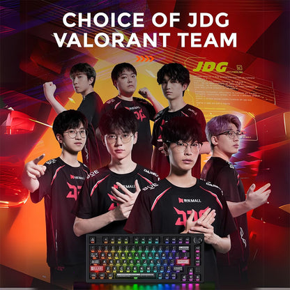 DAREU EK75RT endorsed by JDG Valorant team, showcasing professional-level performance and reliability for esports.