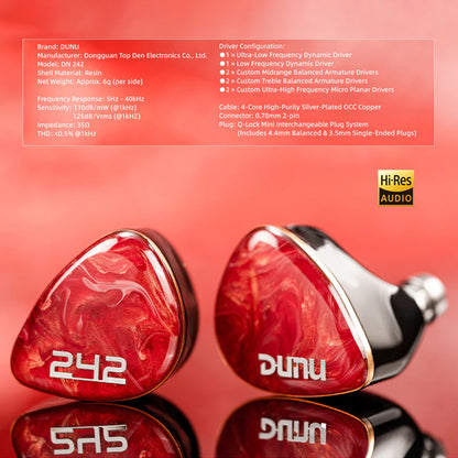 DUNU- DN242 2DD+4BA+2 Micro Planar Drivers IEM