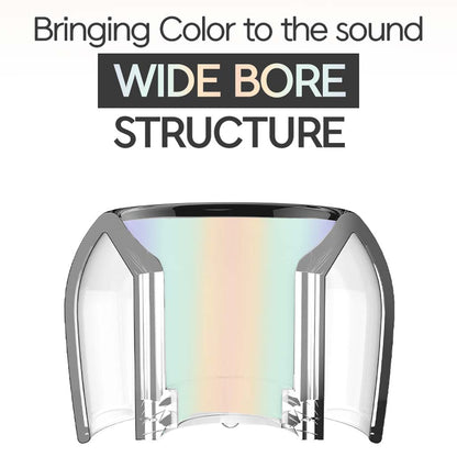 Divinus Prism eartips feature a wide bore structure to enhance sound clarity and frequency response for audiophiles.