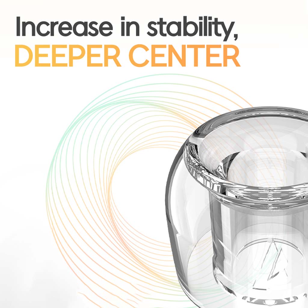 Divinus Prism eartips feature a deeper center for increased stability and improved low-frequency response.