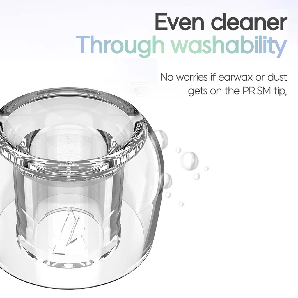 Divinus Prism eartips are washable, ensuring easy maintenance and hygiene for long-term use with IEMs and earbuds.