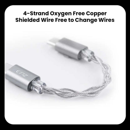 4-strand oxygen-free copper shielded cable for EPZ TP35 PRO, designed for high-fidelity signal transmission and easy replacement.