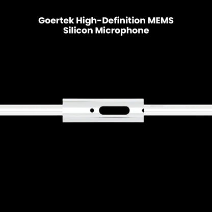 Close-up of Goertek high-definition MEMS silicon microphone used in EarAcoustic Audio x Zkaaai In-Ear Monitor for crystal-clear voice capture.