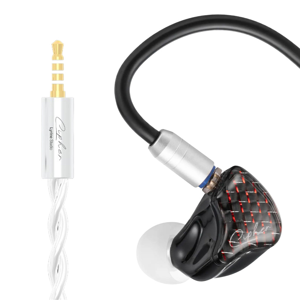 EarAcoustic Audio x Zkaaai 10mm DD Esports In-Ear Monitor with braided silver-plated cable and ergonomic black housing, ideal for competitive gaming.
