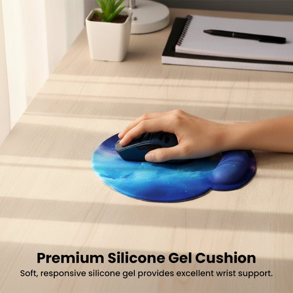 TECPHILE – Ergonomic Gel Mouse Pad, Keyboard Wrist Support, Coaster & Desk Mat Set Galaxy Design - 7