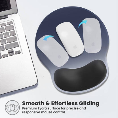 TECPHILE mouse pad with smooth Lycra surface allowing effortless gliding for accurate and responsive mouse movements.