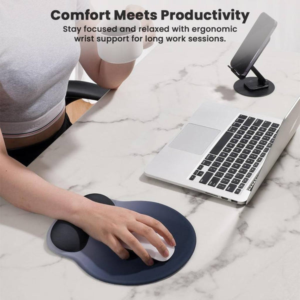 TECPHILE – Ergonomic Silicone Gel Mouse Pad with Wrist Rest, Non-Slip Base - 8