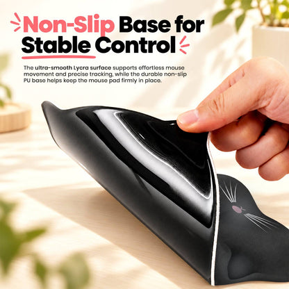 TECPHILE – Ergonomic Cat Style Mouse Pad with Wrist Rest