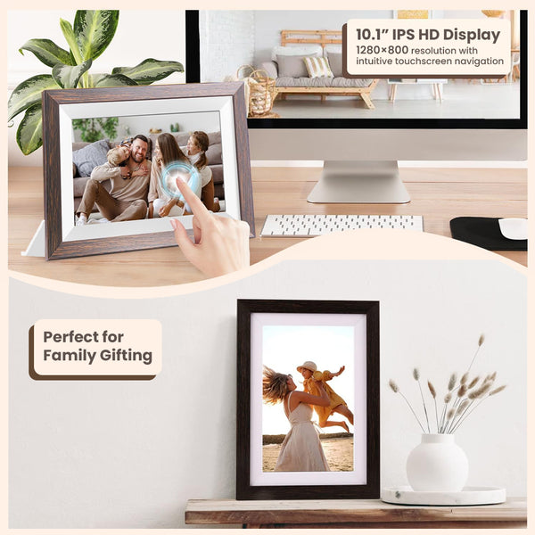 FRAMEO 32GB 10.1” Wi-Fi Digital Photo Frame with HD Touch Screen ...