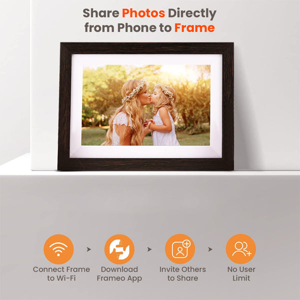 FRAMEO – 32GB 10.1” Wi-Fi Digital Photo Frame with HD Touch Screen & App Control - 8