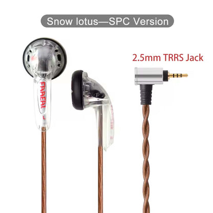 FAAEAL Snow Lotus SPC Version Earbuds in white color has a 2.5 mm plug