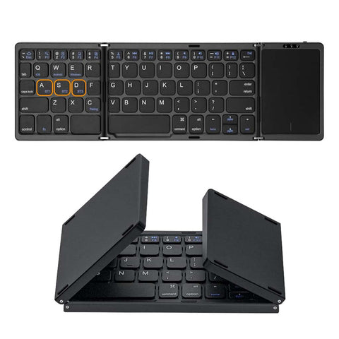 B089T Tri Fold Foldable Bluetooth Keyboard with Touchpad