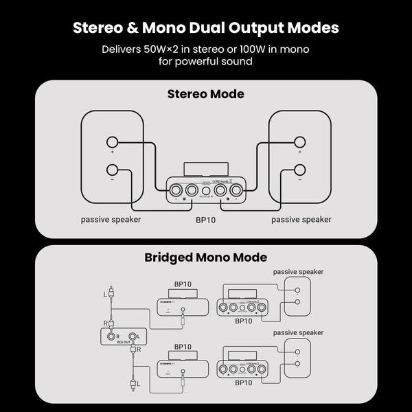 NEOHIPO- BP10 100W BT5.0 TPA3116 Stereo & Mono DAC/Amp - 7