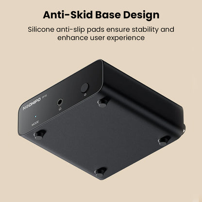 Bottom view of NEOHIPO TP10 Phono Preamp showing anti-skid silicone pads for enhanced stability and user experience.