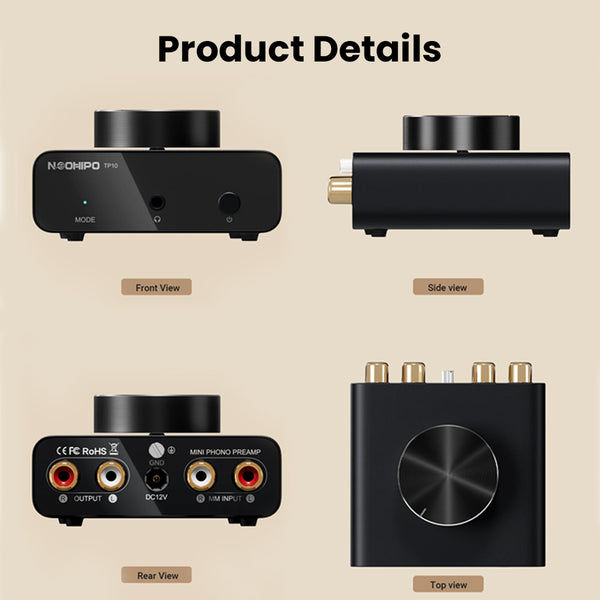 NEOHIPO- TP10 MM Phono Preamp & Headphone Amp - 14