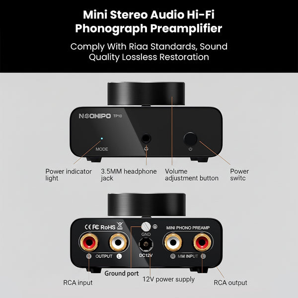 NEOHIPO- TP10 MM Phono Preamp & Headphone Amp - 5