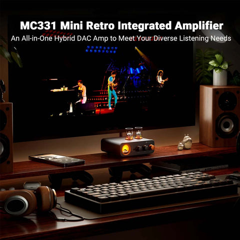 Fosi Audio - MC331 Tube Integrated Bluetooth Amplifier with DAC - 0