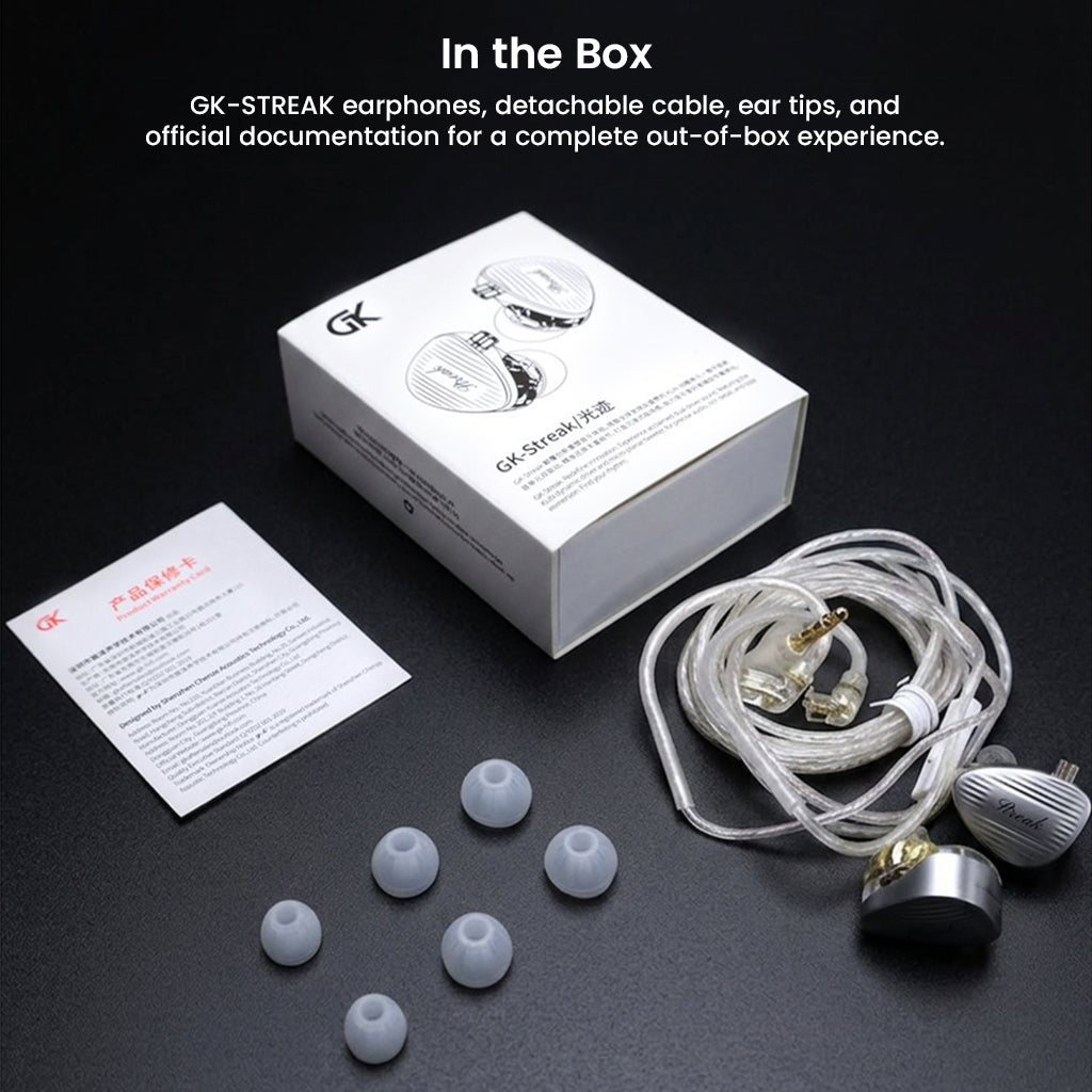 GK- Streak 1DD and 1 Micro Planar Dual-Driver In-Ear Monitor