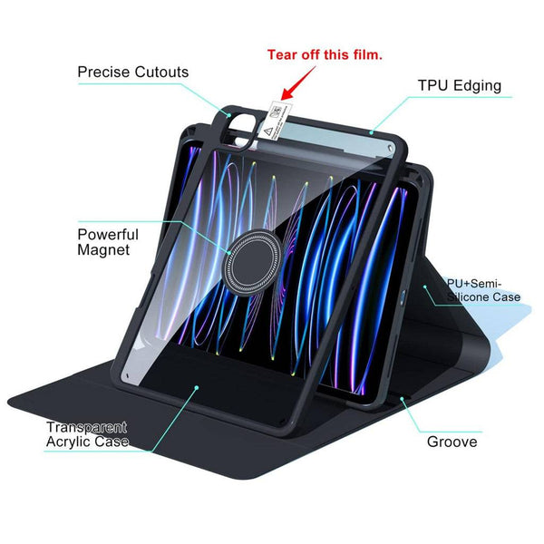 HD109T Keyboard Case for iPad Air M2/M3 with Magnetically Detachable Cover - 8
