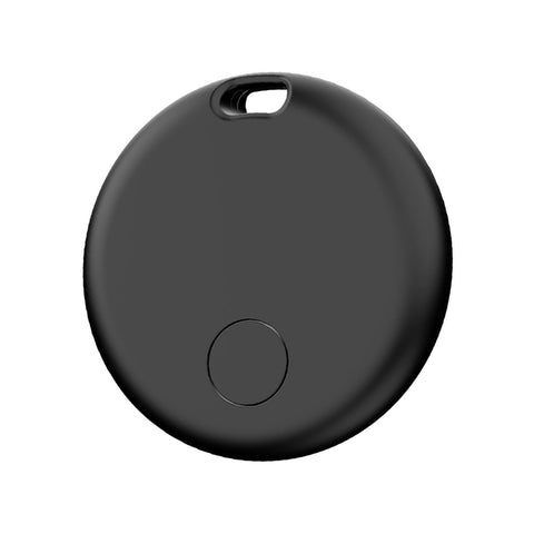 INCARD Seek Tag Bluetooth tracker in black with compact round design, compatible with Apple Find My and Google's Find Hub.