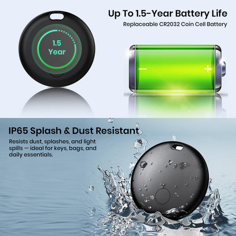 INCARD Seek Tag Bluetooth tracker with 1.5-year battery life and IP65 splash resistance, ideal for daily essentials and outdoor use.