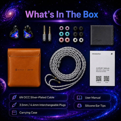 JUZEAR x KOTO Nebula 1DD + 3BA + 1Planar Hybrid Drivers IEMs