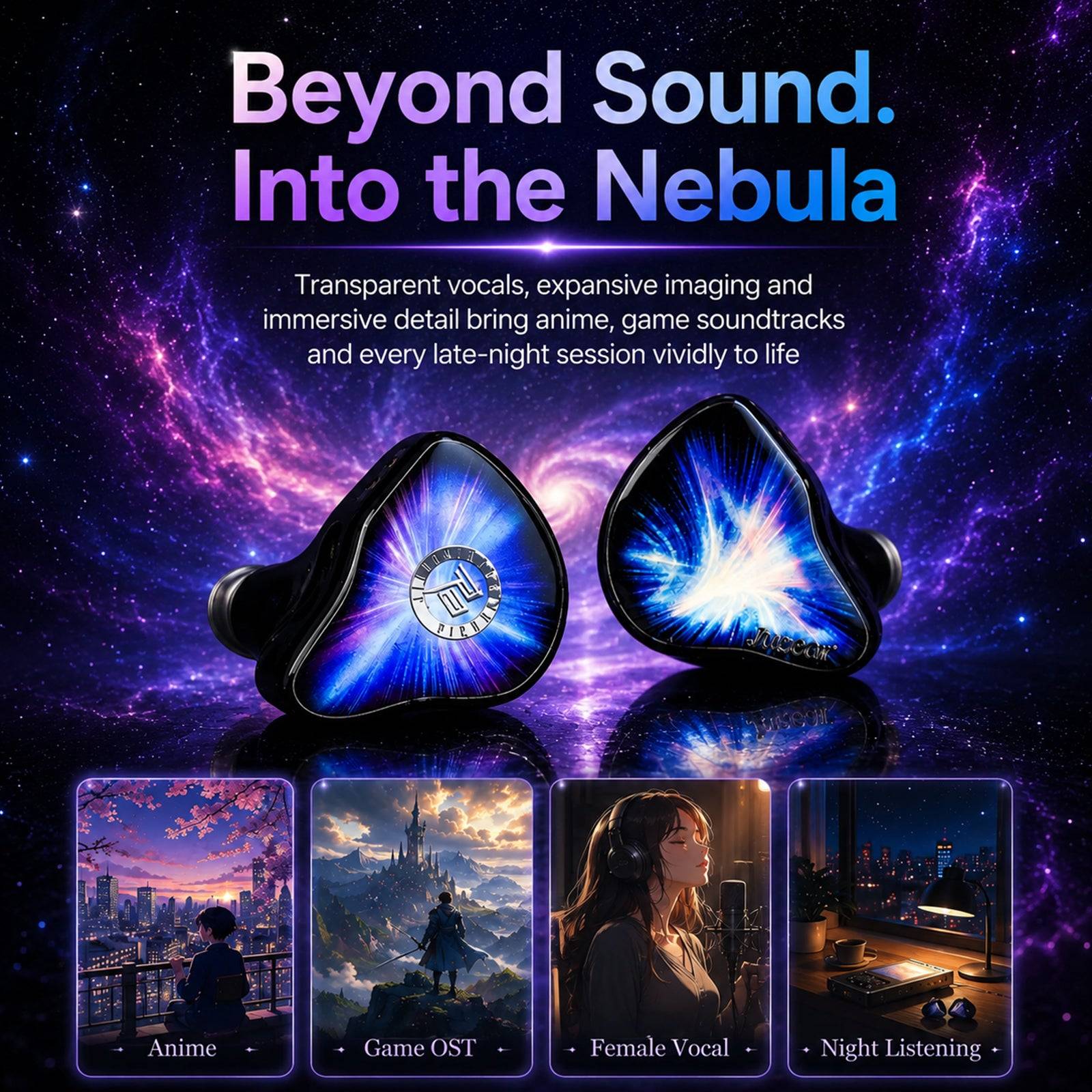 JUZEAR x KOTO Nebula 1DD + 3BA + 1Planar Hybrid Drivers IEMs