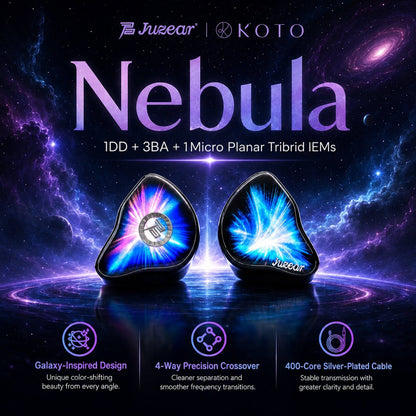 JUZEAR x KOTO Nebula 1DD + 3BA + 1Planar Hybrid Drivers IEMs