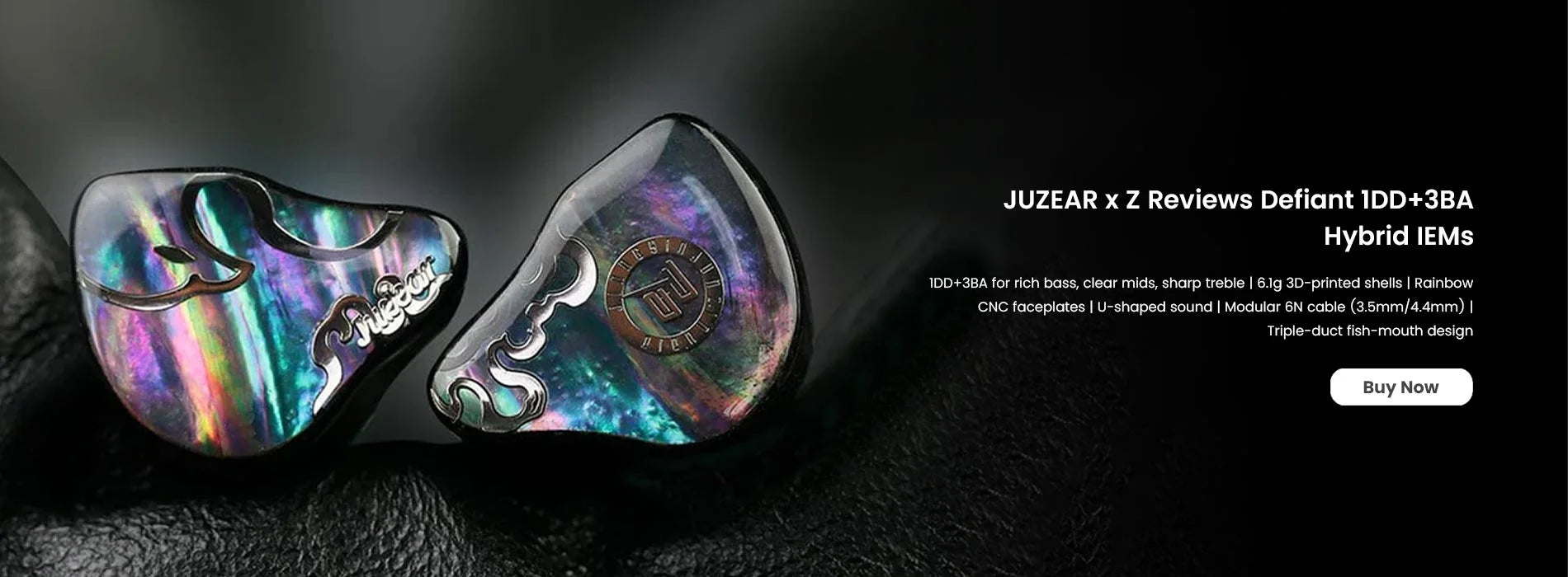 JUZEAR x Z Reviews Defiant 1DD+3BA Hybrid IEMs