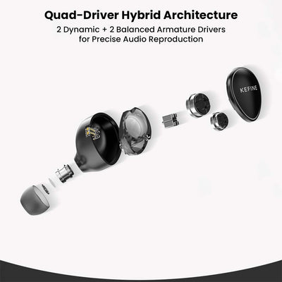KEFINE Quatio 2DD +2BA Hybrid Drivers In Ear Monitor – Concept Kart