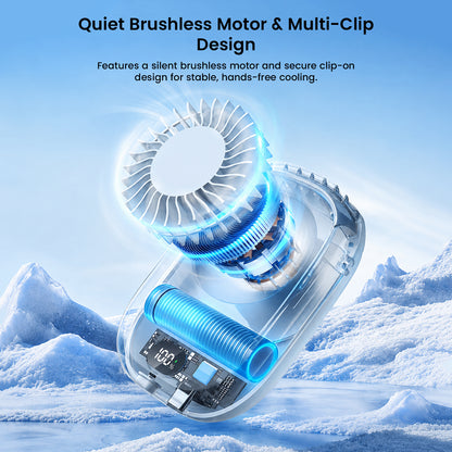 TECPHILE – KLX012 Portable Clip-On Fan USB Powered Rechargeable Mini Fan