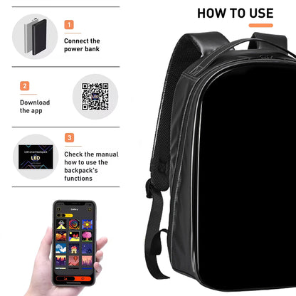 KWQ 056 20L Hardshell Smart LED Riding Backpack, App Control