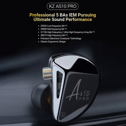 KZ AS10 Pro IEM with 5BAs Driver 