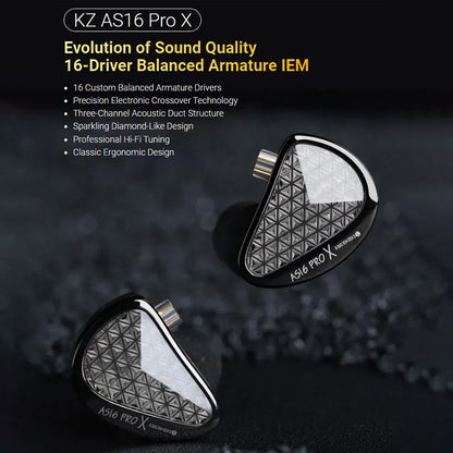KZ AS16 Pro X 16 Balanced Armature Drivers IEM BA Driver 