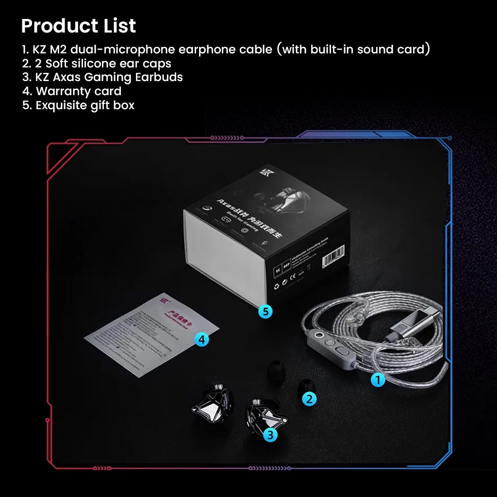 KZ - Axas Gaming IEM with DSP Sound Card & Dual Microphones
