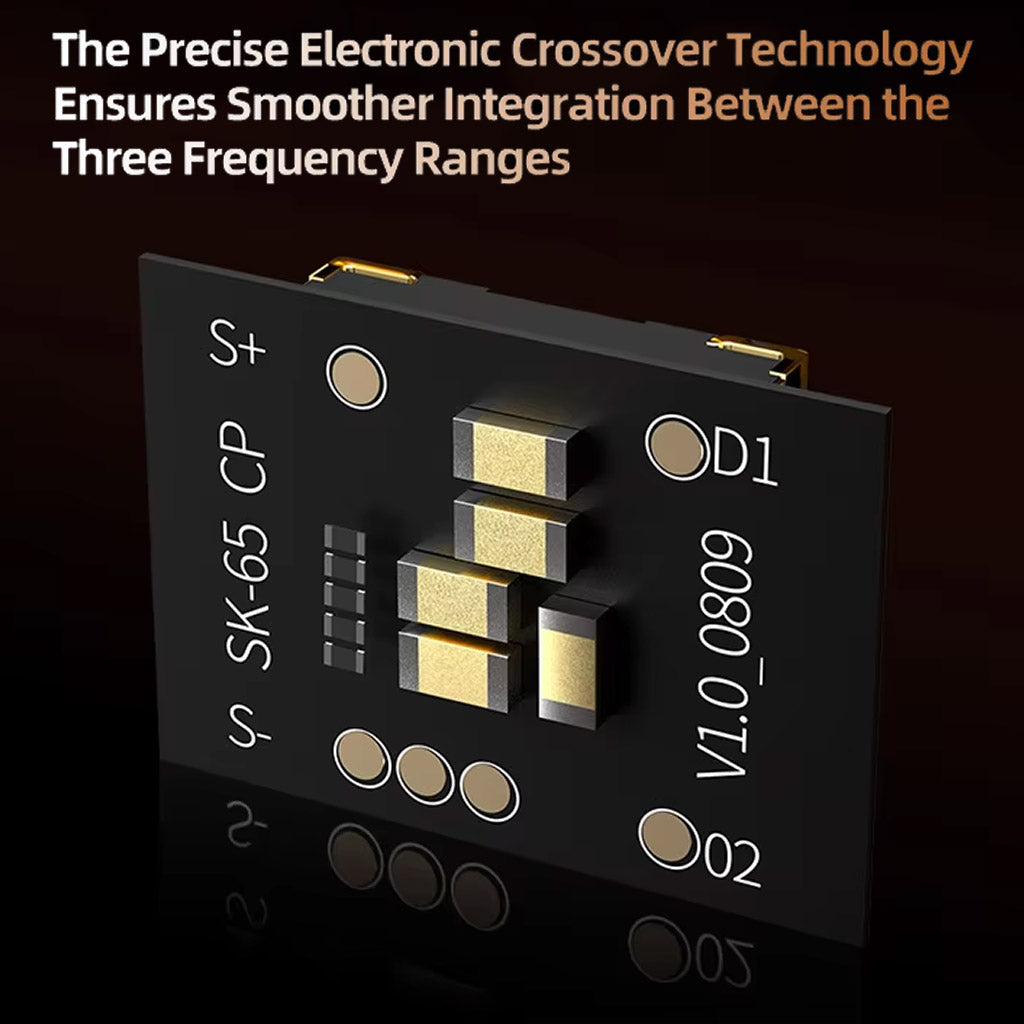 KZ Decet 10 IEM uses precise electronic crossover technology for smooth frequency integration across bass, mids, and treble.