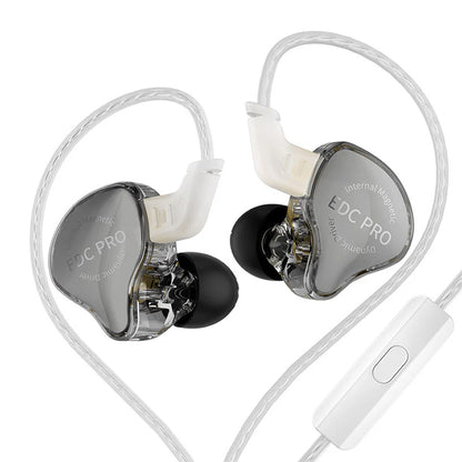 KZ EDC PRO  IEM SILVER WITH MIC CABLE