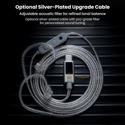 Silver-plated upgrade cable for personalized sound tuning